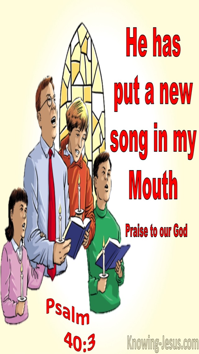 Psalm 40:3 He Has Put A New Song In My Mouth (red)